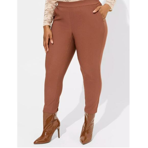 NWT Torrid Women's Pull-On Relaxed Taper Pants Brown Size 0X - Picture 2 of 8